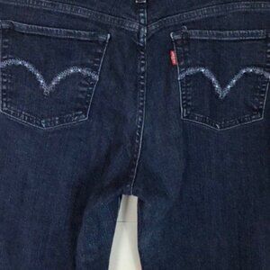 Women's Levis 505 Straight Leg Jeans Size 27 Embroidered Pockets Mid Rise